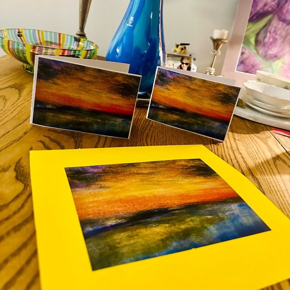 Other - Vibrant Sunset Abstract Art Print